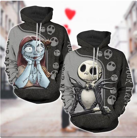 Jack And Sally Couple 3D HOODIE The Mother Day Gift Christmas Gift