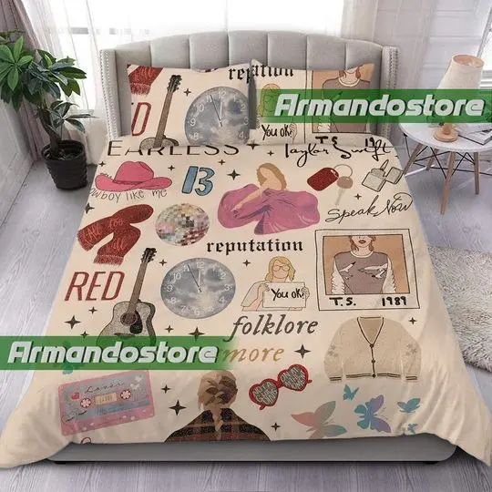 Taylor Eras Tour taylor version Bedding Set, Eras Tour Bedding, Taylor BeddingGift For Your Girlfriend Boyfriend Gift For Love Gift For Friend Best Valentine Present Holiday Gift