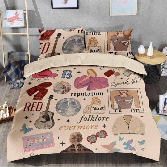 Taylor Eras Tour taylor version Bedding Set, Eras Tour Bedding, Taylor BeddingGift For Your Girlfriend Boyfriend Gift For Love Gift For Friend Best Valentine Present Holiday Gift