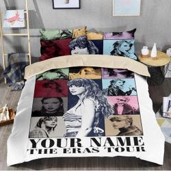 Custom Name Taylor Eras Tour taylor version Bedding Set, Eras Tour Bedding Set Gift For Your Girlfriend Boyfriend Gift For Love Gift For Friend Best Valentine Present Holiday Gift