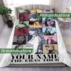 Custom Name Taylor Eras Tour taylor version Bedding Set, Eras Tour Bedding Set Gift For Your Girlfriend Boyfriend Gift For Love Gift For Friend Best Valentine Present Holiday Gift