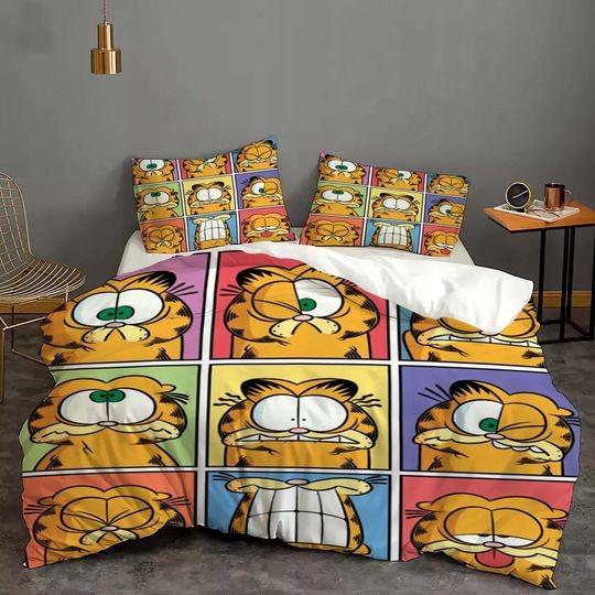 Christmas Garfield Bedding Set, Disney Cat Bedding Set Gift For Your Girlfriend Boyfriend Gift For Love Gift For Friend Best Valentine Present Holiday Gift