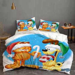 Christmas Garfield Bedding Set, Disney Cartoon Bedding Set Gift For Your Girlfriend Boyfriend Gift For Love Gift For Friend Best Valentine Present Holiday Gift