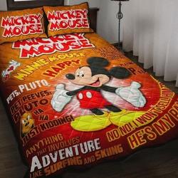 Mickey Cute Bed Set, Disney Christmas Bedding Set Gift For Your Girlfriend Boyfriend Gift For Love Gift For Friend Best Valentine Present Holiday Gift