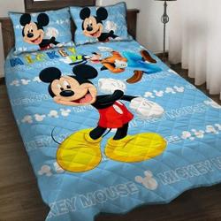 Mickey Cute Bed Set, Disney Christmas Bedding Set Gift For Your Girlfriend Boyfriend Gift For Love Gift For Friend Best Valentine Present Holiday Gift