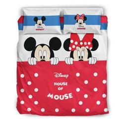 Mickey & Minnie DN Bedding Set, Disney Christmas Bedding Set Gift For Your Girlfriend Boyfriend Gift For Love Gift For Friend Best Valentine Present Holiday Gift