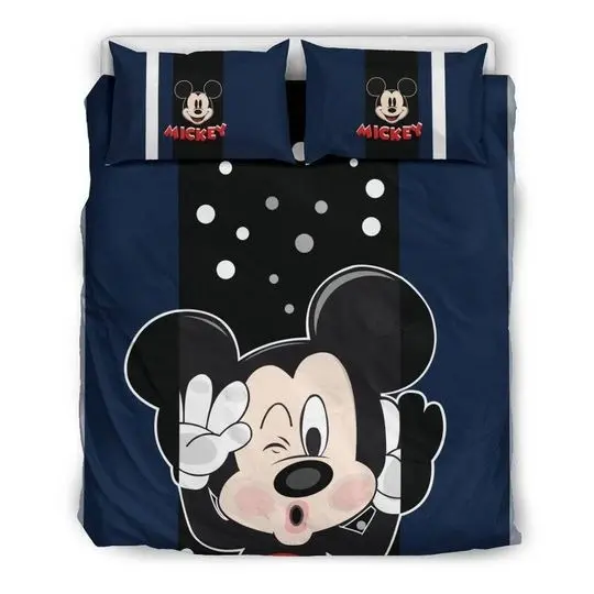Mickey DN Bedding Set , Disney Christmas Bedding Set Gift For Your Girlfriend Boyfriend Gift For Love Gift For Friend Best Valentine Present Holiday Gift