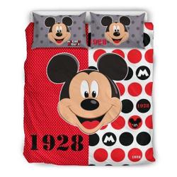 Mickey 1928 Bedding Set, Disney Christmas Bedding Set Gift For Your Girlfriend Boyfriend Gift For Love Gift For Friend Best Valentine Present Holiday Gift