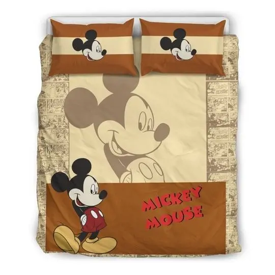 Mickey DN Bedding Set, Disney Christmas Bedding Set Gift For Your Girlfriend Boyfriend Gift For Love Gift For Friend Best Valentine Present Holiday Gift