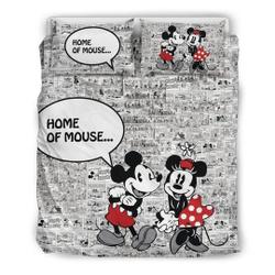 Mickey & Minnie DN Bedding Set, Disney Christmas Bedding Set Gift For Your Girlfriend Boyfriend Gift For Love Gift For Friend Best Valentine Present Holiday Gift