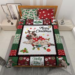Awesome Pug Dog Merry Christmas  Bedding set, Christmas Dogs, Christmas Gifts for Dog loverGift For Your Girlfriend Boyfriend Gift For Love Gift For Friend Best Valentine Present Holiday Gift