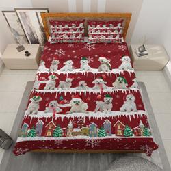 Awesome Maltese Dog Christmas Bedding set, Christmas Dogs, Christmas Gifts for Dog loverGift For Your Girlfriend Boyfriend Gift For Love Gift For Friend Best Valentine Present Holiday Gift