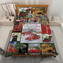 Vintage Dachshund Dog with Red Christmas Truc Bedding set, Christmas Car, Christmas GiftsGift For Your Girlfriend Boyfriend Gift For Love Gift For Friend Best Valentine Present Holiday Gift