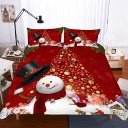 3D Christmas Snow Man Bedding Set Gift For Your Girlfriend Boyfriend Gift For Love Gift For Friend Best Valentine Present Holiday Gift