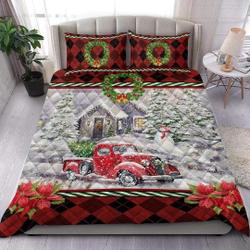 Red Truck Christmas Bedding SetsGift For Your Girlfriend Boyfriend Gift For Love Gift For Friend Best Valentine Present Holiday Gift
