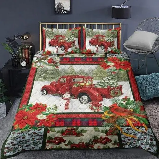Red Truck Christmas Bedding SetsGift For Your Girlfriend Boyfriend Gift For Love Gift For Friend Best Valentine Present Holiday Gift