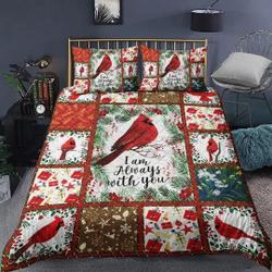 Cardinal Christmas I Am Always With You Bedding SetsGift For Your Girlfriend Boyfriend Gift For Love Gift For Friend Best Valentine Present Holiday Gift