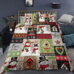 Christmas Snowman Bedding SetsGift For Your Girlfriend Boyfriend Gift For Love Gift For Friend Best Valentine Present Holiday Gift