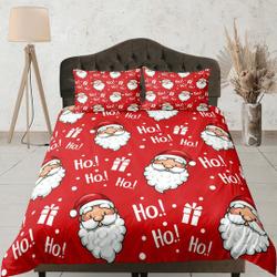 Cute Santa Christmas Bedding SetsGift For Your Girlfriend Boyfriend Gift For Love Gift For Friend Best Valentine Present Holiday Gift