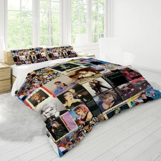 80s MADONNA COLLAGE Style 3 Piece Duvet Cover or Quilt/Madonna Duvet/Madonna BeddingGift For Your Girlfriend Boyfriend Gift For Love Gift For Friend Best Valentine Present Holiday Gift