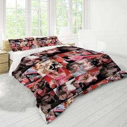 80s Madonna 3 Piece Duvet or Quilt Set -Pink Material World ThemeGift For Your Girlfriend Boyfriend Gift For Love Gift For Friend Best Valentine Present Holiday Gift
