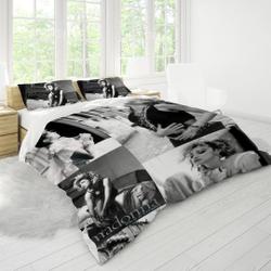 Black and White 80s Madonna Marilyn Monroe Bedding Set Gift For Your Girlfriend Boyfriend Gift For Love Gift For Friend Best Valentine Present Holiday Gift