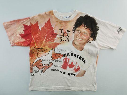 Terry Fox Run Shirt Vintage Terry Fox Run Made In Canada Over Print T Shirt Meaningful Gift For Family Gift For Boyfriend Valentine Gift