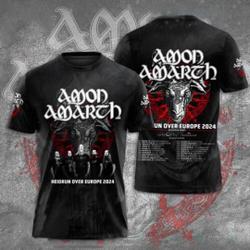 Amon Amarth Heidrun Over Europe 2024 Tour 3D T-Shirt Meaningful Gift For Family Gift For Boyfriend Valentine Gift