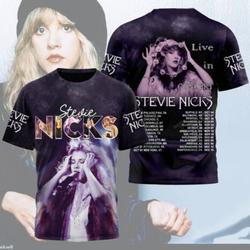 Stevie Nicks Tour 2024 Live In Concert 3D T-Shirt Meaningful Gift For Family Gift For Boyfriend Valentine Gift