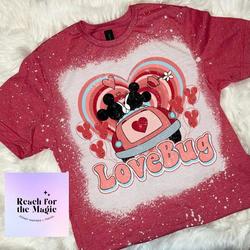 Lovebug Disney Bleached T Shirt Meaningful Gift For Family Gift For Boyfriend Valentine Gift