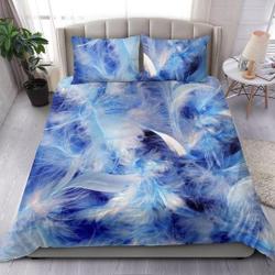 Blue Feathers Bedding SetsGift For Your Girlfriend Boyfriend Gift For Love Gift For Friend Best Valentine Present Holiday Gift