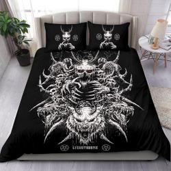 Skull Demon Wolf Inverted Pentagram Red Eye Bedding Set Gift For Your Girlfriend Boyfriend Gift For Love Gift For Friend Best Valentine Present Holiday Gift