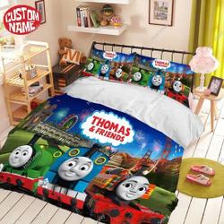 Thomas The Train Personalized Bedding Set Gift For Your Girlfriend Boyfriend Gift For Love Gift For Friend Best Valentine Present Holiday Gift