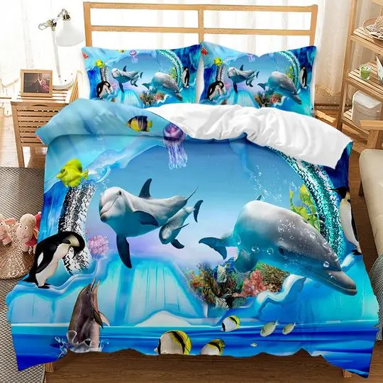 King Dolphin Bedding SetsGift For Your Girlfriend Boyfriend Gift For Love Gift For Friend Best Valentine Present Holiday Gift