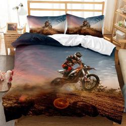 3D Speed Sports Dirt Bike  Bedding Set Gift For Your Girlfriend Boyfriend Gift For Love Gift For Friend Best Valentine Present Holiday Gift