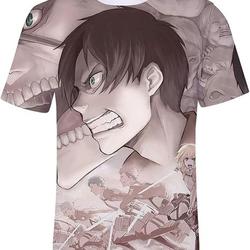 Attack on Titan Novelty 3D Anime Printed T-Shirt Meaningful Gift For Family Gift For Boyfriend Valentine Gift