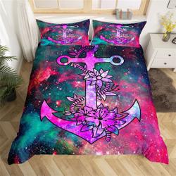 Nautical Floral Anchor Bedding SetsGift For Your Girlfriend Boyfriend Gift For Love Gift For Friend Best Valentine Present Holiday Gift