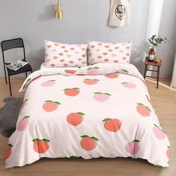 Peach Cartoon Peach Bedding Set Gift For Your Girlfriend Boyfriend Gift For Love Gift For Friend Best Valentine Present Holiday Gift