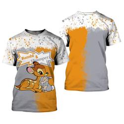 Bambi & Thumper Orange Gray Splatter Paint Disney Graphics Cartoon 3D Tshirt Meaningful Gift For Family Gift For Boyfriend Valentine Gift