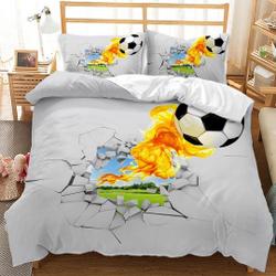 Fire Soccer Ball Bedding Set Gift For Your Girlfriend Boyfriend Gift For Love Gift For Friend Best Valentine Present Holiday Gift