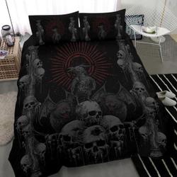 Skull Goth Occult Raven Batwing Cat Bedding Set Gift For Your Girlfriend Boyfriend Gift For Love Gift For Friend Best Valentine Present Holiday Gift