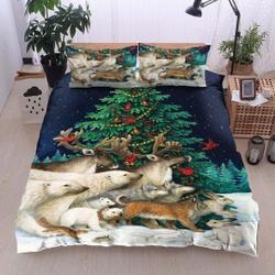 Animal Christmas Under Christmas Tree Bedding SetsGift For Your Girlfriend Boyfriend Gift For Love Gift For Friend Best Valentine Present Holiday Gift