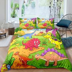 Cartoon dinosaur bedding, kids bedding full, cute duvet cover Set Gift For Your Girlfriend Boyfriend Gift For Love Gift For Friend Best Valentine Present Holiday Gift