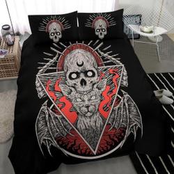 Gothic Skull Demon Cat Bedding Set Gift For Your Girlfriend Boyfriend Gift For Love Gift For Friend Best Valentine Present Holiday Gift