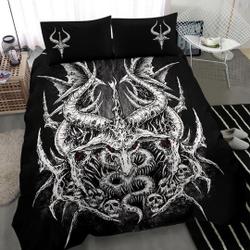 Skull Satanic Goat Wing Bedding Set Gift For Your Girlfriend Boyfriend Gift For Love Gift For Friend Best Valentine Present Holiday Gift