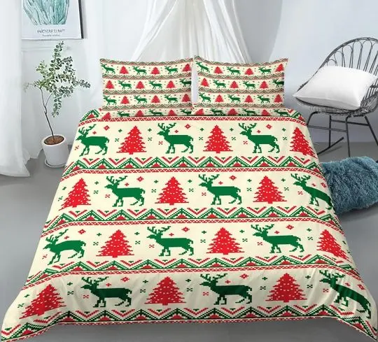 1950s Christmas decoration pattern Bedding Set Gift For Your Girlfriend Boyfriend Gift For Love Gift For Friend Best Valentine Present Holiday Gift