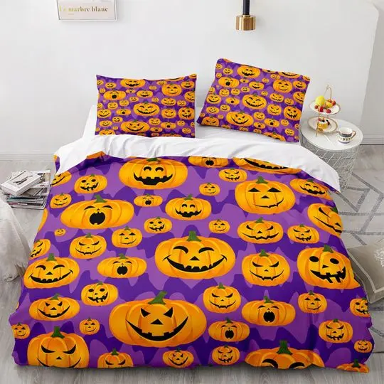 Happy pumpkin halloween Bedding Set Gift For Your Girlfriend Boyfriend Gift For Love Gift For Friend Best Valentine Present Holiday Gift