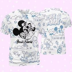 Personalized Classic Mickey White 3D T-shirt Meaningful Gift For Family Gift For Boyfriend Valentine Gift
