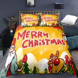 Christmas, Santa Claus and Xmas Tree Stripes Design Bedding Set Gift For Your Girlfriend Boyfriend Gift For Love Gift For Friend Best Valentine Present Holiday Gift