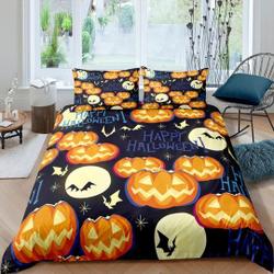 Pumpkin full moon happy Halloween Bedding Set Gift For Your Girlfriend Boyfriend Gift For Love Gift For Friend Best Valentine Present Holiday Gift